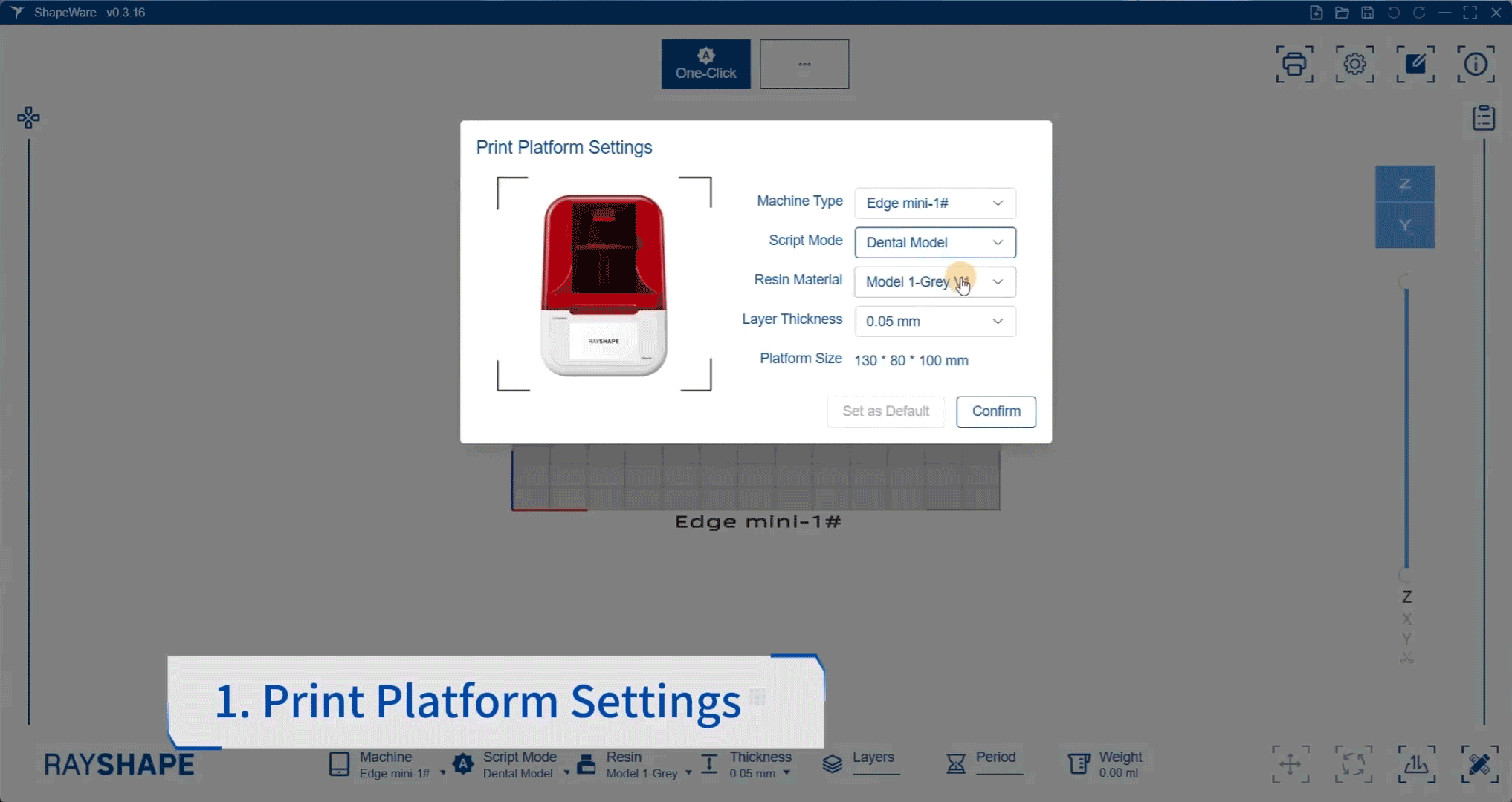 Zahnmedizin isches Modell mit einem Klick