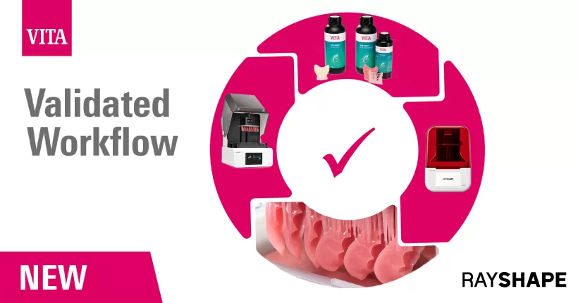 RAY SHAPE und VITA validieren die Harz kompatibilität für fortschritt lichen zahnmedizin ischen 3D-Druck